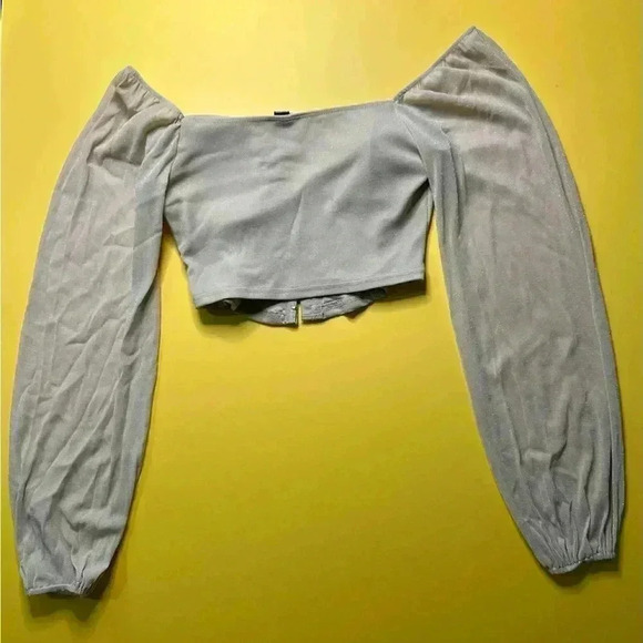 BREEZY CHIFFON CROPPED CORSET TOP - Picture 4 of 4